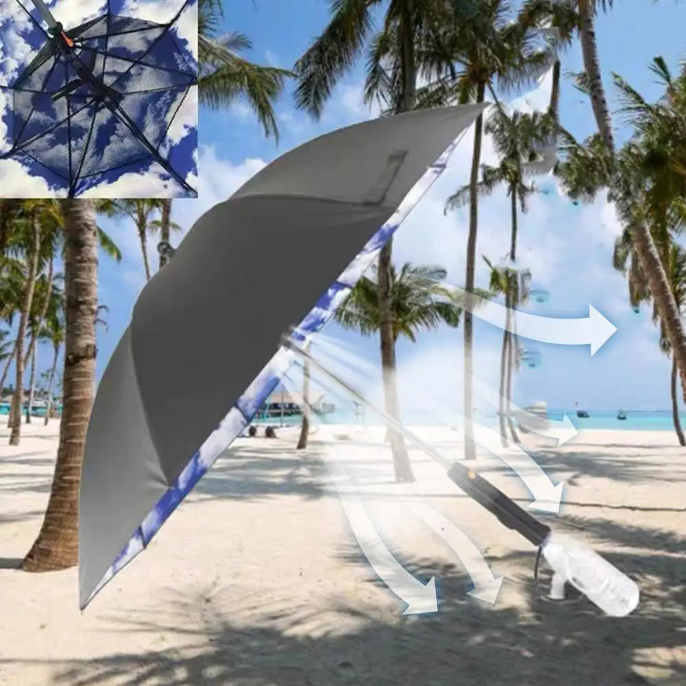 ChillBrella™ 3-in-1 UV-Blocking Fan & Mist Umbrella – Stay Cool Anywhere